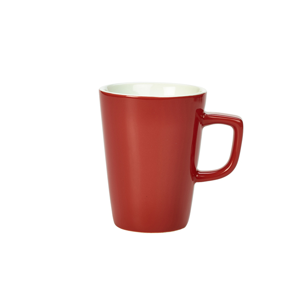 Genware Porcelain Red Latte Mug 34cl/ 12oz (Pack of 6)