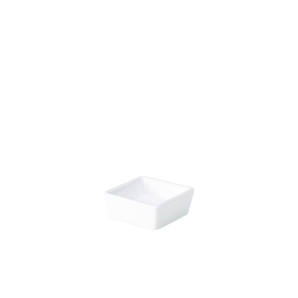 [BC-N353006] Genware Porcelain Square Dish 6.4 x 2.5cm/ 2.5 x 1" (Pack of 12)