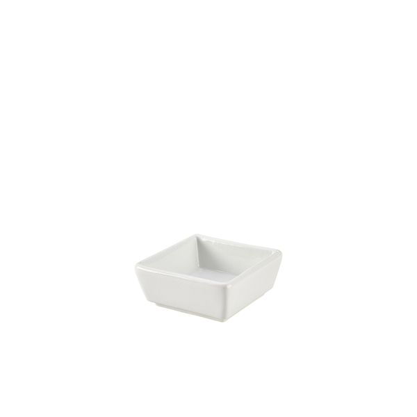 Genware Porcelain Square Dish 8.5 x 3.5cm/ 3.25 x 1.4" (Pack of 6)