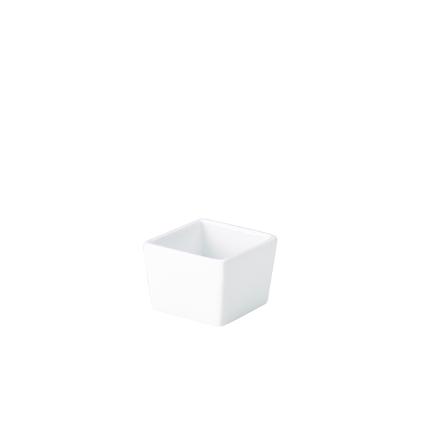[BC-N353106] Genware Porcelain Square Dish 6.4 x 4.8cm/ 2.5 x 2" (Pack of 6)