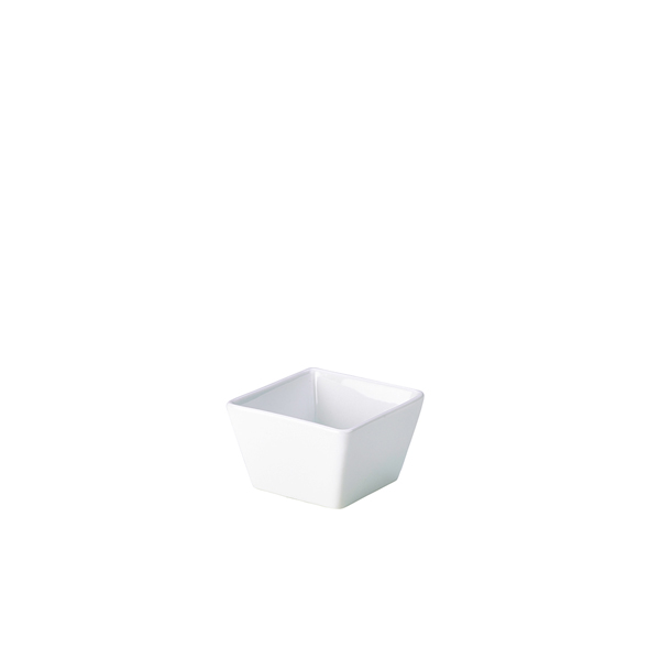 [BC-N357008] Genware Porcelain Square Dish 8.5 x 5.5cm/ 3.25 x 2.25" (Pack of 6)