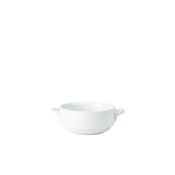 Genware Porcelain Lugged Soup Bowl 25cl/ 8.75oz (Pack of 6)