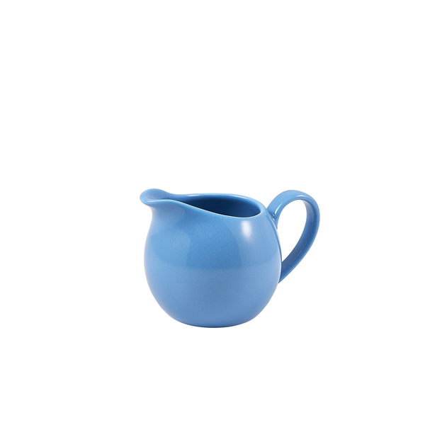 Genware Porcelain Blue Jug 14cl/ 5oz (Pack of 6)
