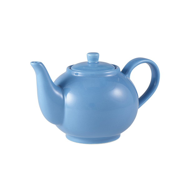 [BC-N393945BL] Genware Porcelain Blue Teapot 45cl/ 15.75oz (Pack of 6)