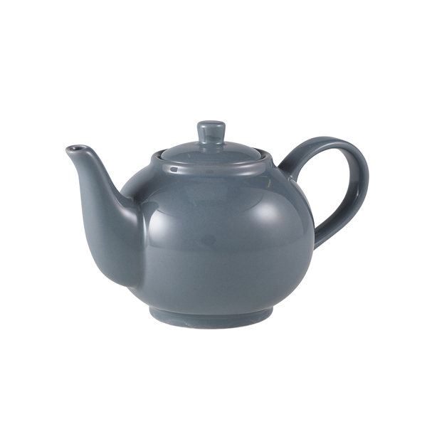 Genware Porcelain Grey Teapot 45cl/ 15.75oz (Pack of 6)