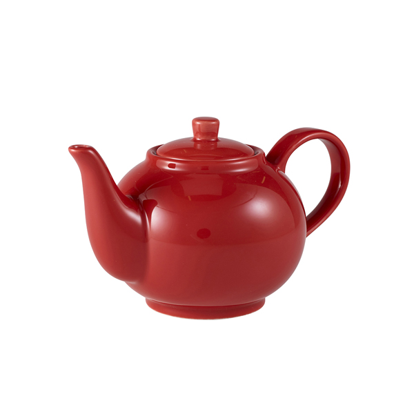 [BC-N393945R] Genware Porcelain Red Teapot 45cl/ 15.75oz (Pack of 6)