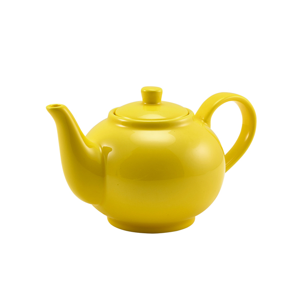 [BC-N393945Y] Genware Porcelain Yellow Teapot 45cl/ 15.75oz (Pack of 6)
