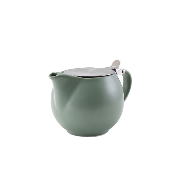 [BC-N395950MSG] GenWare Porcelain Matt Sage Teapot with St/St Lid & Infuser 50cl/ 17.6oz (Pack of 6)