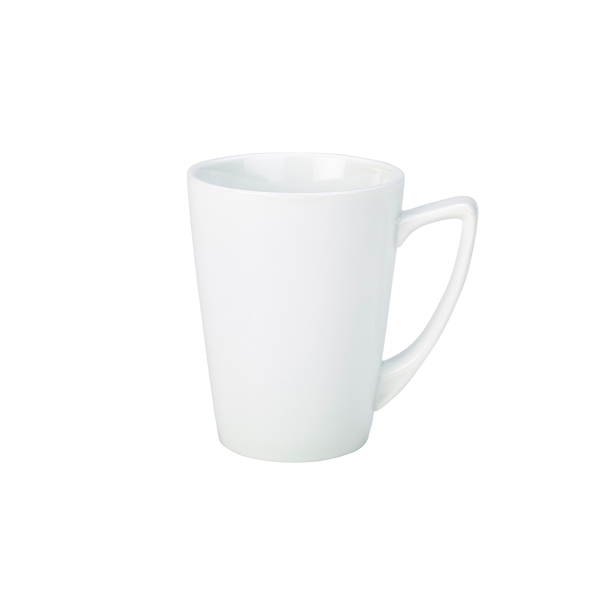 Genware Porcelain Angled Handled Mug 35cl/ 12.25oz (Pack of 6)