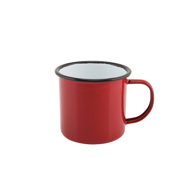 [BC-N50018RED] Enamel Mug Red 36cl/ 12.5oz (Pack of 12)