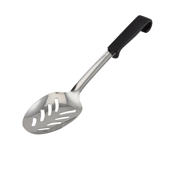 [BC-N577-05] Genware Plastic Handle Spoon Slotted Black
