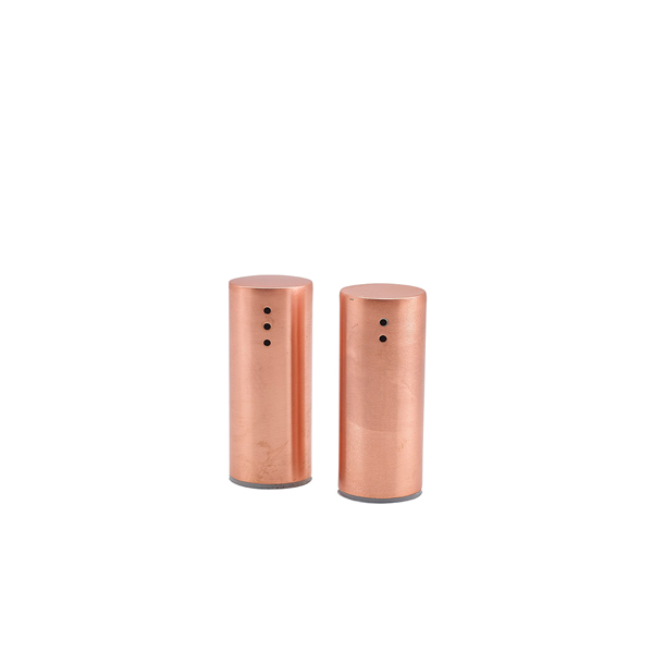 Copper Plated Straight Sided Salt & Pepper Set 7.5cm (Pack of 12)