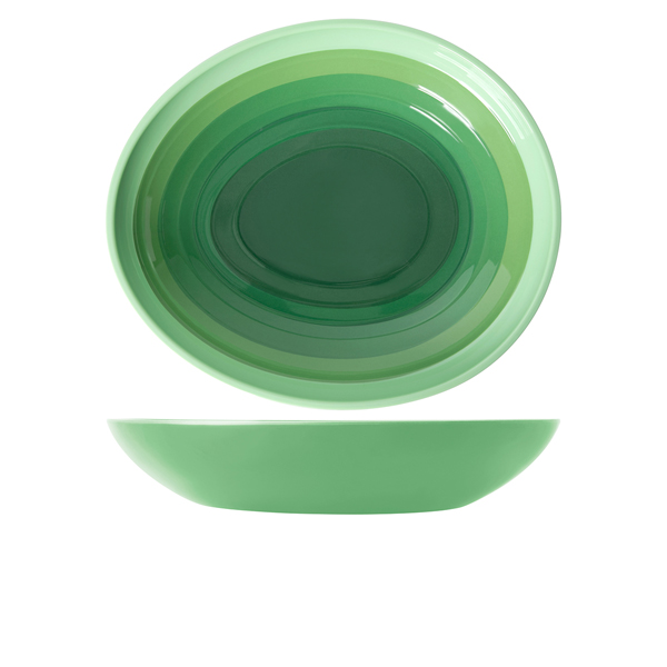 [BC-NAL382857] Shoots Green Atlantis Melamine Oval Bowl 38 x 32.5 x 7cm