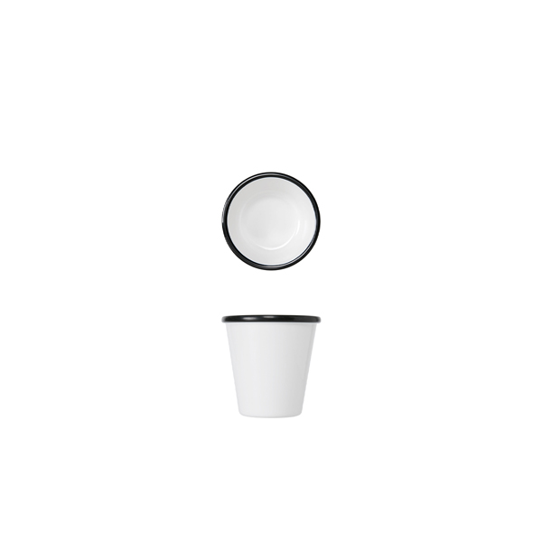 Black/ White Melamine Athens Pot 9.2 x 9cm (Pack of 24)