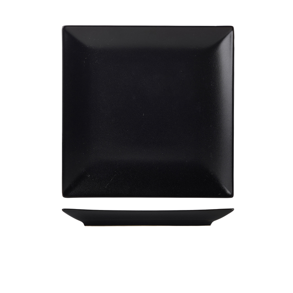 Luna Stoneware Black Square Plate 26cm/ 10.25" (Pack of 6)