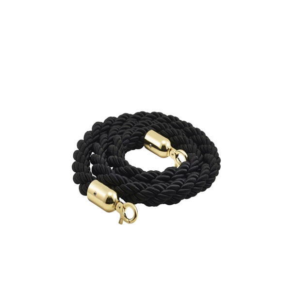 [BC-NBR-BKBP] Barrier Rope Black- Brass Plated Ends