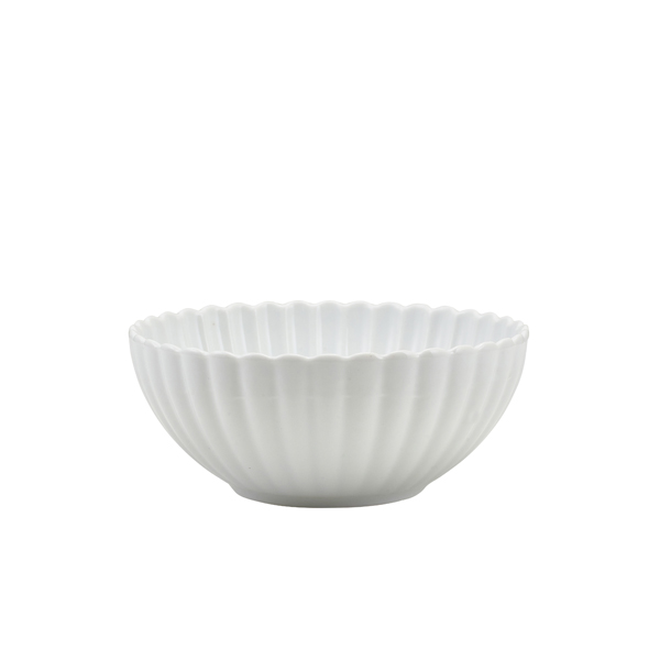 Incise Porcelain Scalloped Side Bowl 13cm (Pack of 6)