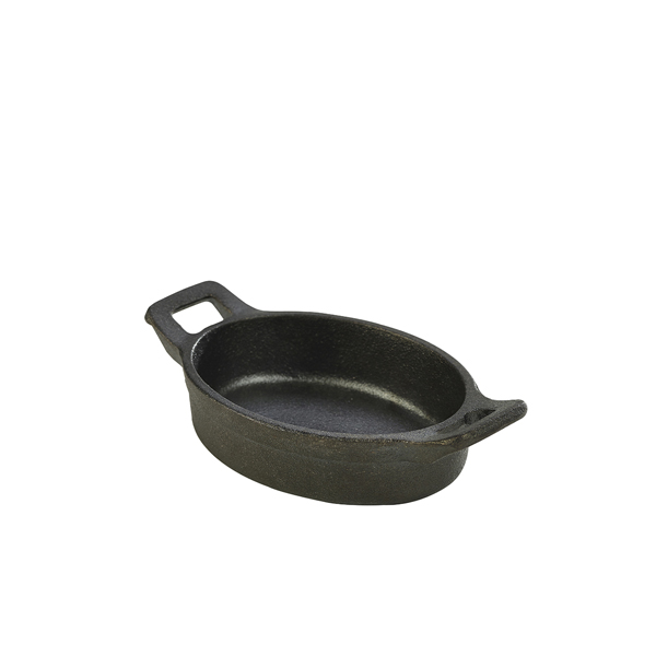[BC-NC129] Mini Cast Iron Oval Eared Dish 12 x 9 x 3cm (Pack of 6)