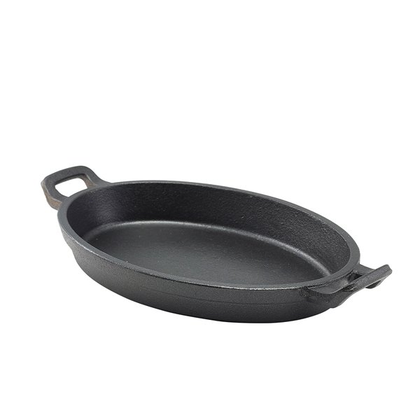 [BC-NC247] Cast Iron Oval Eared Dish 24 x 17.3 x 3.4cm (Pack of 6)