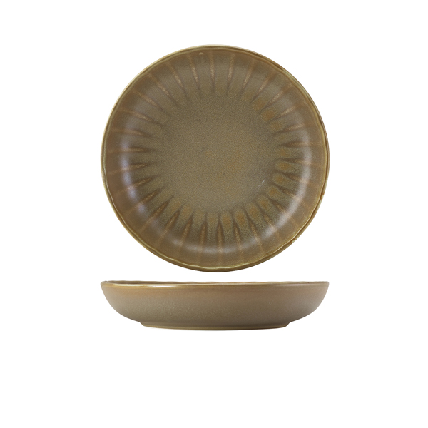 Terra Porcelain Matt Grey Scalloped Coupe Bowl 22.8cm (Pack of 6)