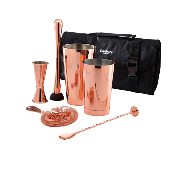Copper Cocktail Bar Kit 7pcs