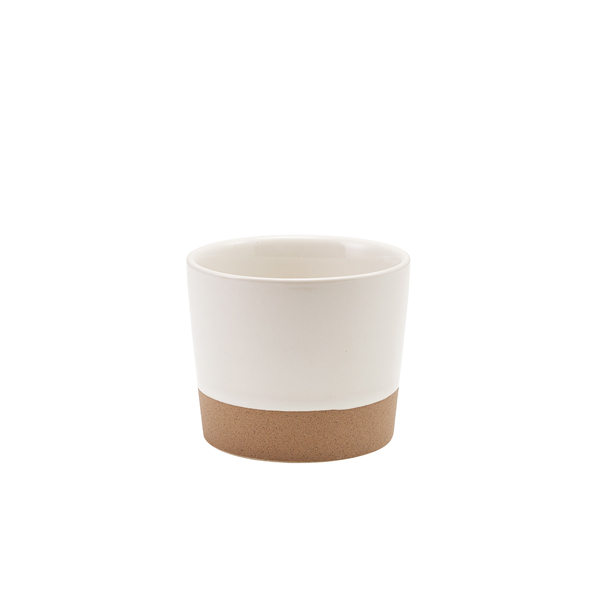 [BC-NCC-KW9] GenWare Kava White Stoneware Chip Cup 9 x 7.4cm (Pack of 6)