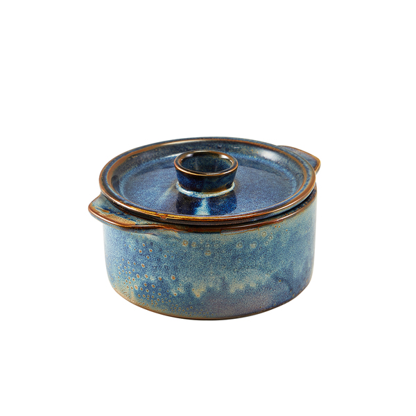 [BC-NCD-PBL14] Terra Porcelain Aqua Blue Mini Casserole Dish 14cm (Pack of 6)