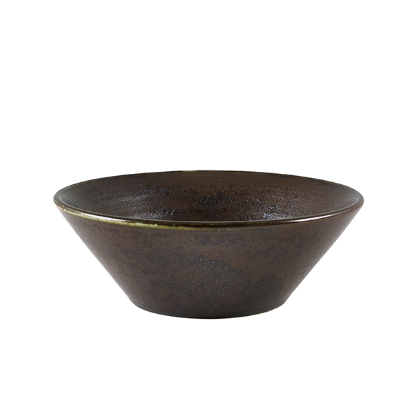 Terra Porcelain Black Conical Bowl 14cm (Pack of 6)