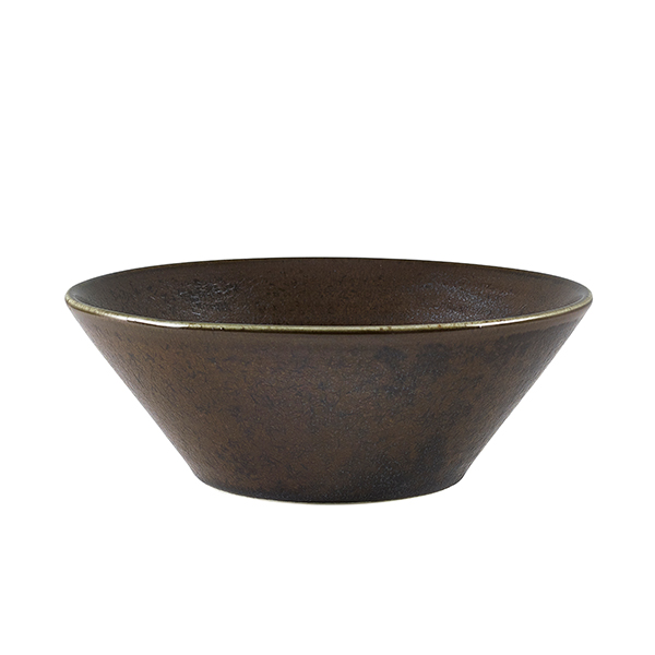 Terra Porcelain Black Conical Bowl 16cm (Pack of 6)