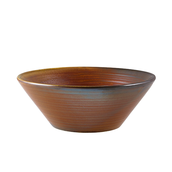 Terra Porcelain Rustic Copper Conical Bowl 16cm (Pack of 6)