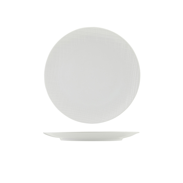 Incise Porcelain Lavara Coupe Plate 25.5cm (Pack of 4)