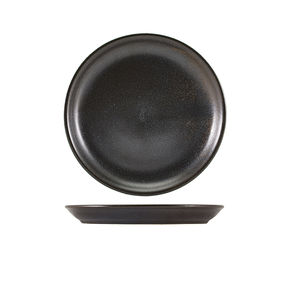 Terra Porcelain Black Coupe Plate 19cm (Pack of 6)
