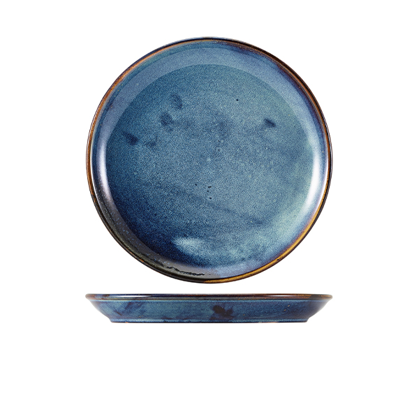 Terra Porcelain Aqua Blue Coupe Plate 24cm (Pack of 6)