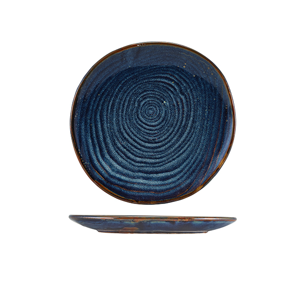 [BC-NCP-PBLG21] Terra Porcelain Aqua Blue Organic Plate 21cm (Pack of 6)