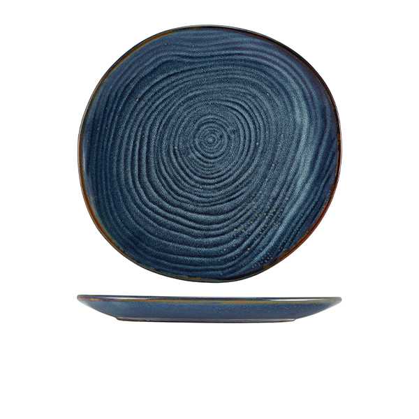 [BC-NCP-PBLG28] Terra Porcelain Aqua Blue Organic Plate 28.5cm (Pack of 6)