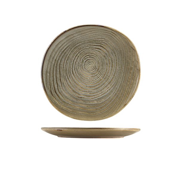 Terra Porcelain Grey Organic Plate 21cm (Pack of 6)