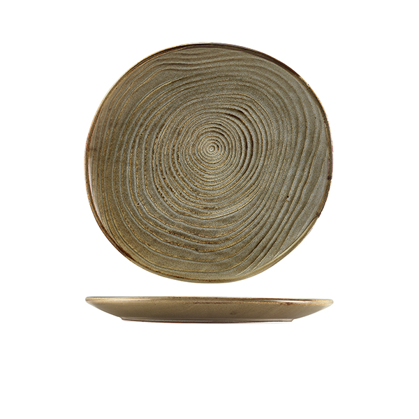 Terra Porcelain Grey Organic Plate 25cm (Pack of 6)