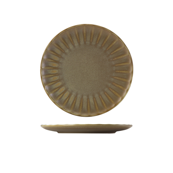 [BC-NCP-SMG23] Terra Porcelain Matt Grey Scalloped Coupe Plate 23.4cm (Pack of 6)