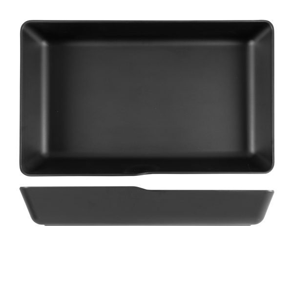 Black Copenhagen Melamine GN 1/1 Deep Dish 53 x 32.5 x 8cm