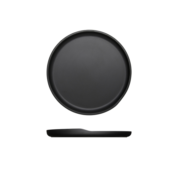 [BC-NCP222602] Black Copenhagen Round Melamine Plate 22.5cm (Pack of 6)