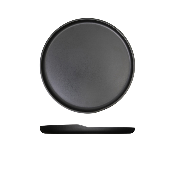 Black Copenhagen Round Melamine Plate 28cm (Pack of 6)