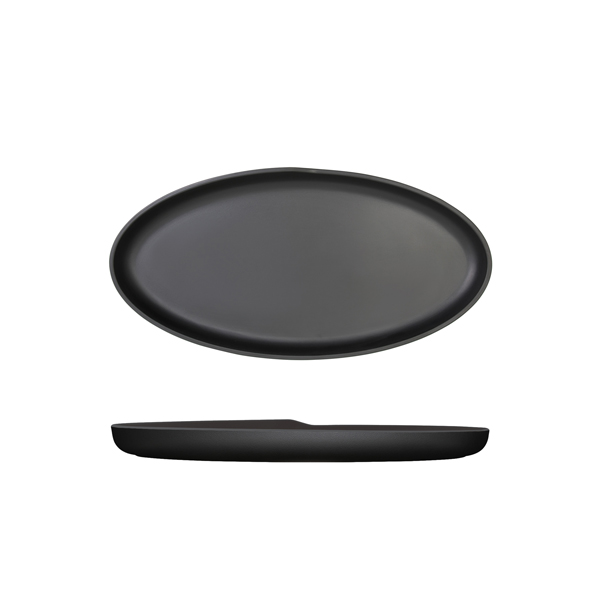 [BC-NCP402502] Black Copenhagen Oval Melamine Dish 40 x 20cm