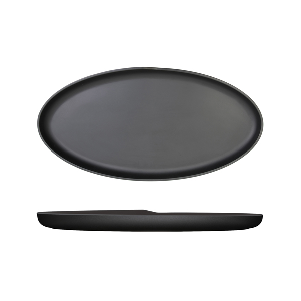 [BC-NCP472502] Black Copenhagen Oval Melamine Dish 47.5 x 24cm