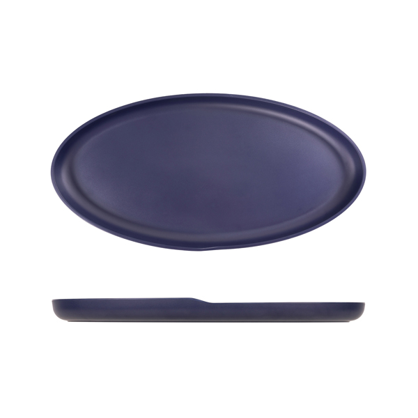 Denim Blue Copenhagen Oval Melamine Dish 47.5 x 24cm