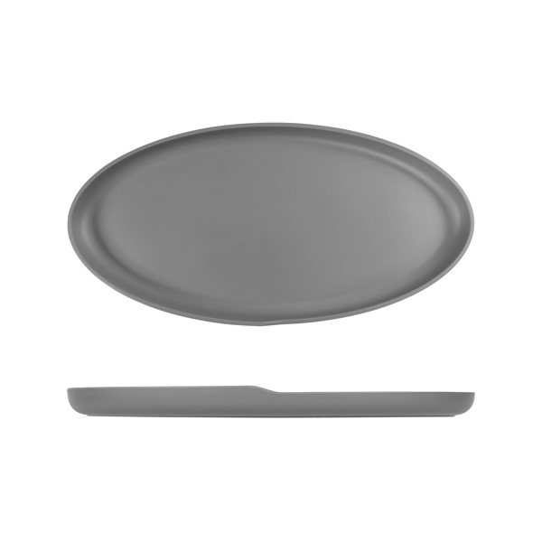 [BC-NCP472571] Grey Copenhagen Oval Melamine Dish 47.5 x 24cm