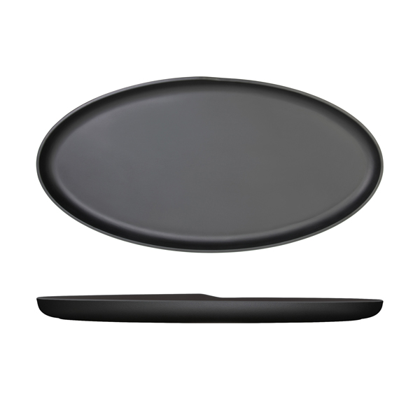 [BC-NCP552502] Black Copenhagen Oval Melamine Dish 55 x 27.5cm