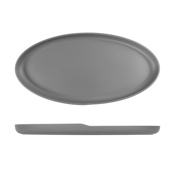 Grey Copenhagen Oval Melamine Dish 55 x 27.5cm