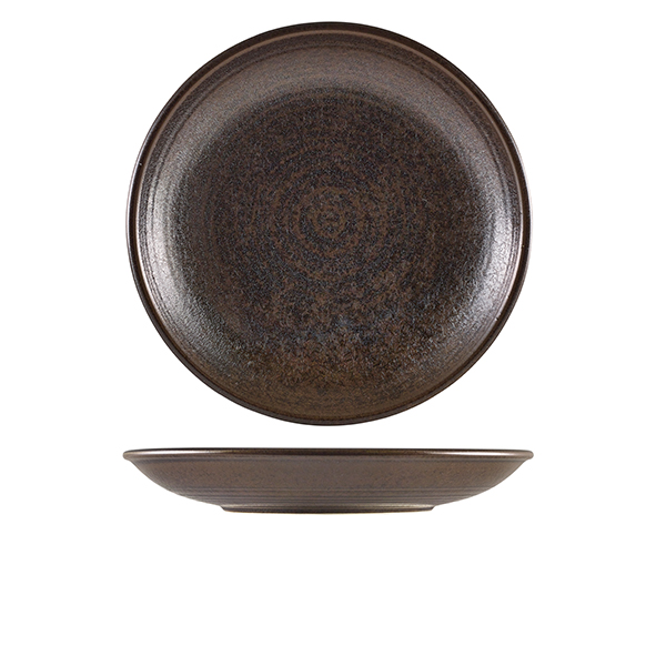Terra Porcelain Black Deep Coupe Plate 28cm (Pack of 3)