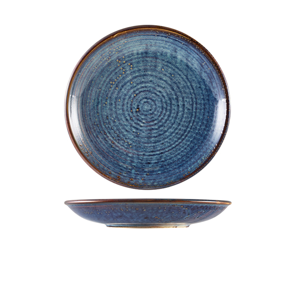 [BC-NDC-PBL21] Terra Porcelain Aqua Blue Deep Coupe Plate 21cm (Pack of 6)