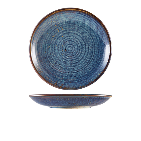 [BC-NDC-PBL25] Terra Porcelain Aqua Blue Deep Coupe Plate 25cm (Pack of 6)